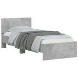 Bed Frame without Mattress with LED Lights Concrete Grey 75x190 cm Small Single 838844
