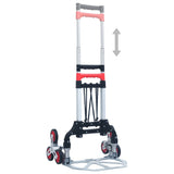 146445 Foldable Stair Transport Trolley 70 kg Aluminium Silver