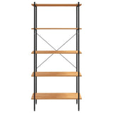 5-Tier Shelving Unit Black and Oak 80x40x163 cm 336348