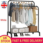 ZNTS Heavy Duty Double Clothes Rail Hanging Rack Garment Display Stand Storage Shelf 29505131