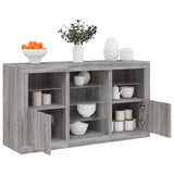 Sideboard with LED Lights Grey Sonoma 123x37x67 cm 3209084