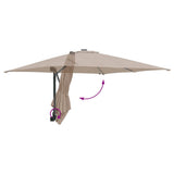 Garden Parasol Taupe 248.5 x 247.5 x 160 cm Polyester and Steel 42003254