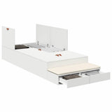Storage Bed Frame with Drawer White 90 cm Engineered Wood 3335605