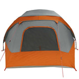 Camping Tent Cabin 4-Person Grey and Orange Waterproof 4100666