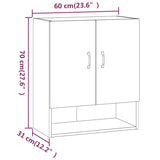 ZNTS Wall Cabinet Grey Sonoma 60x31x70 cm Engineered Wood 817589