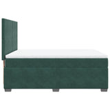 Box Spring Bed with Mattress Dark Green 140x190 cm Velvet 3290903