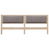 Upholstered Headboard Brown 200 cm Solid Pine Wood 879047