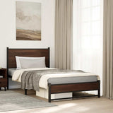Metal Bed Frame without Mattress Brown Oak 100x200 cm 4007935