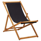 Beach Chair Black Solid eucalyptus wood, 100% polyester fabric 310316