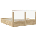 Bed Frame with Drawer Sonoma Oak 200 x 200 cm Engineered Wood 3409610