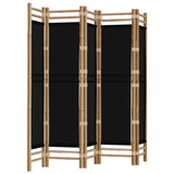 Folding 5-Panel Room Divider 200 cm Bamboo and Canvas 350629