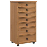 Rolling Cabinet with Drawers CORONA Honey Brown 42040537