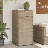 Garden Storage Cabinet Beige 55x55x111 cm Poly Rattan 365562