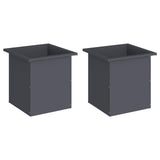 Garden Planter with LED 2 pcs Antracite 40 x 40 x 40 cm Steel 8008131