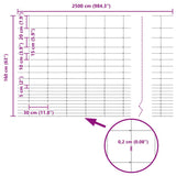 Field Fence Silver 25 x 1.6 m Galvanised steel 42005826