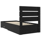 Bed Frame with Drawer Black Oak 90 x 190 cm Engineered Wood 3412021