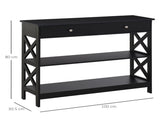 Console Table Side Desk w/ Shelves Drawers Open Top X Support Frame Living Room Hallway Home Office T3398P328323