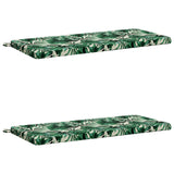 2-Piece Bench Cushions SOEST 2 pcs 100% Polyester Leaf Pattern 949359