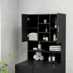 ZNTS Washing Machine Cabinet Black 3082009