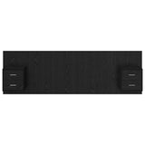 Headboard with Cabinet 3 pcs Black Oak Engineered Wood 3416257