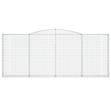 Arched Gabion Baskets 4 pcs 400x30x160/180 cm Galvanised Iron 3146907