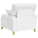 XL Armchair with Cushions White Fabric 42043493