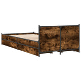 Bed Frame with Drawers without Mattress Smoked Oak 75x190 cm Small Single 3279974