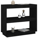 Book Cabinet Black 80x35x71 cm Solid Pinewood 810883