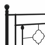 Metal Bed Frame without Mattress with Footboard Black 100x200cm 374352