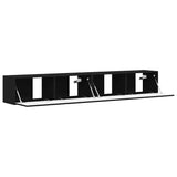 TV Wall Cabinet 2 pcs Black Engineered Wood 892232