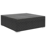 6 Piece Garden Lounge Set with Cushions Poly Rattan Black 46745
