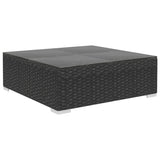 6 Piece Garden Lounge Set with Cushions Poly Rattan Black 46745