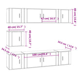 7 Piece TV Cabinet Set Concrete Grey Engineered Wood 3188666