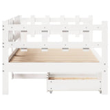 Daybed with Drawers without Mattress White 90x200 cm Solid Wood 3302129