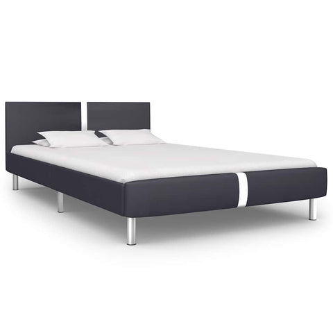 Bed Frame without Mattress Black Faux Leather 135x190 cm Double 281008