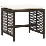 15 Piece Garden Dining Set with Cushions Brown Poly Rattan 3210813