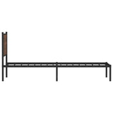 Metal Bed Frame without Mattress Brown Oak 90x190 cm Single 4007757