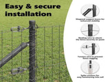 Ground Spike Fence Post 7 pcs Grey Powder-Coated Steel 42004254