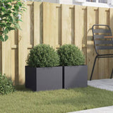 Planters 2 pcs Anthracite 32x30x29 cm Steel 841540