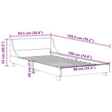 Bed Frame without Mattress Wax Brown 90x190 cm Single Solid Wood Pine 850751