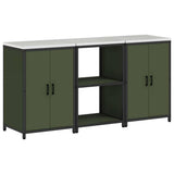 Kitchen Storage Set HATTEM 3 pcs Olive Green Cold-rolled Steel 3392697