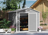 6 x 4ft Outdoor Shed with Foundation, Lockable Door, Vents, Windows, Plastic Shed for Tool Storage, T3398P317773