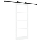 Sliding Door ORKDAL White 83 x 202 cm Solid Pine Wood and Glass 3332138