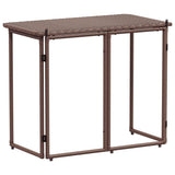 Folding Garden Table Brown 90x51x75 cm Poly Rattan 4108255