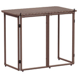 ZNTS Folding Garden Table Brown 90x51x75 cm Poly Rattan 4108255