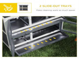 Double Decker Rabbit Hutch 2 Tier Guinea Pig House Pet Cage Outdoor with Sliding-out Tray, 100 47 T3398P350039