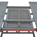 Garden Dining Set Grey Solid Acacia Wood 7 Piece Set Foldable 47278