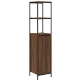 Bathroom Furniture Set with Shelf 5 pcs Brown Oak and Black 3328388