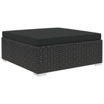 6 Piece Garden Lounge Set with Cushions Poly Rattan Black 46745