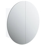 Bathroom Cabinet with Round Mirror&LED White 47x47x17.5 cm 345583